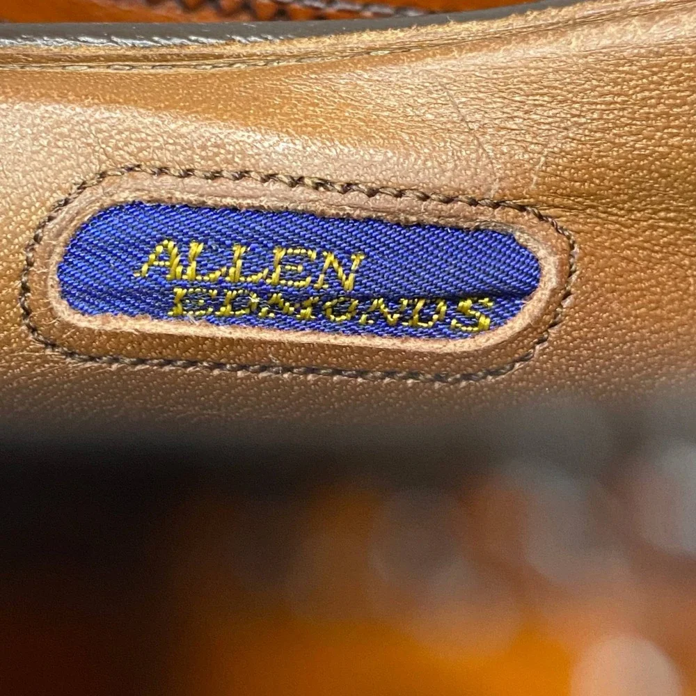 Allen Edmonds McAllister Wingtip Oxford Mens 9 D Brown Leather Brogue Shoes USA